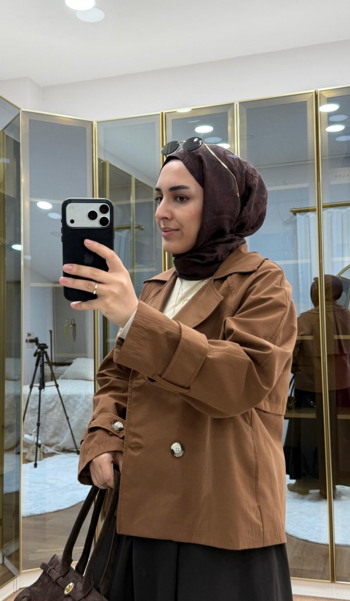 Reglan kol Kısa Trençkot
