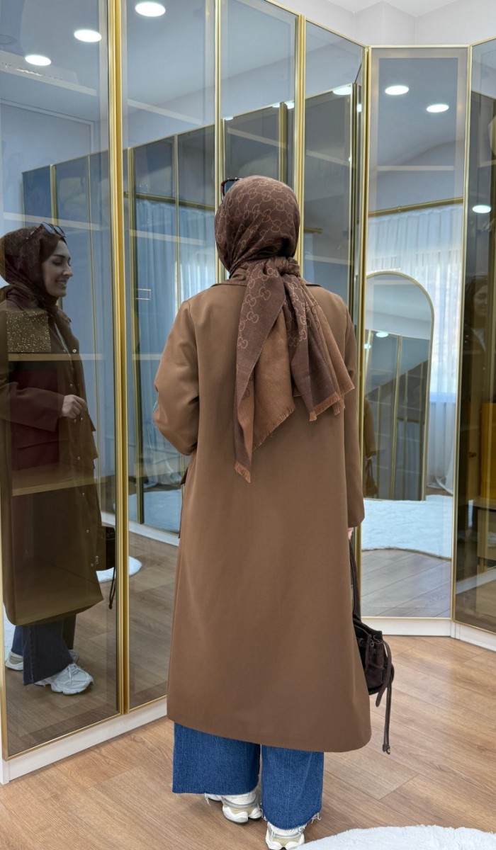 Çıtçıtlı Detaylı Parka Trençkot