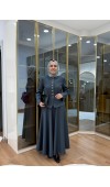 Kulp Detaylı Ceket Etekli Takım