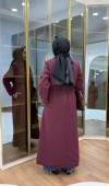 Fermuar Detaylı Maksi Boy Trençkot