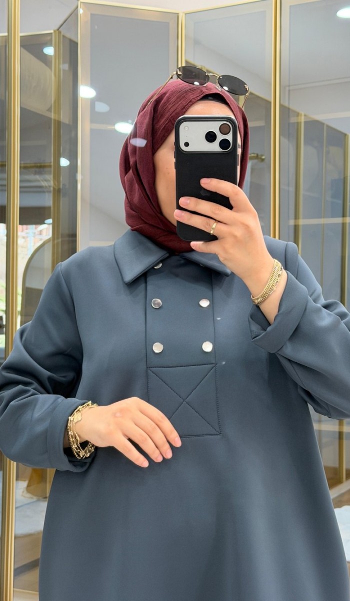 Çıtçıtlı Detaylı Maksi Boy Scuba Takım