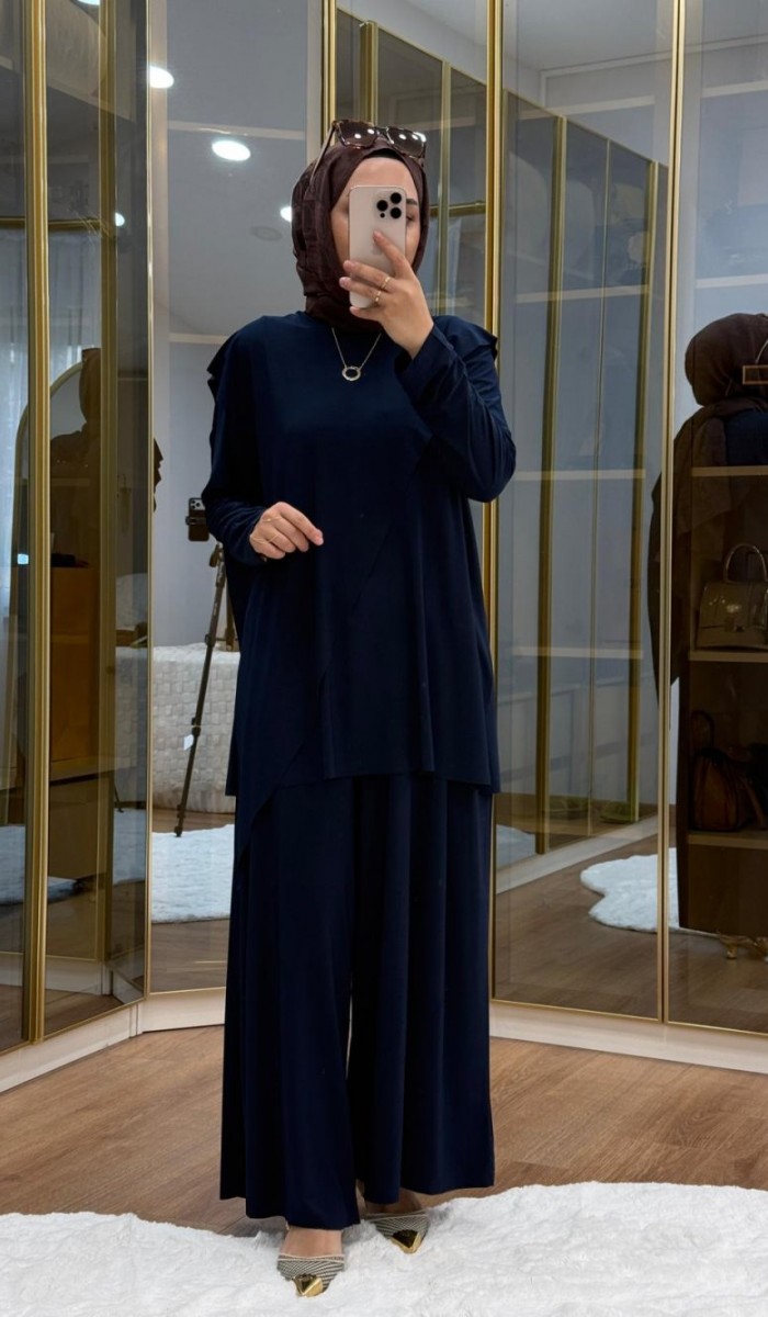 Çapraz Şal Detaylı Tilda Kumaş Takım Çapraz Şal Detaylı Tilda Kumaş Takım