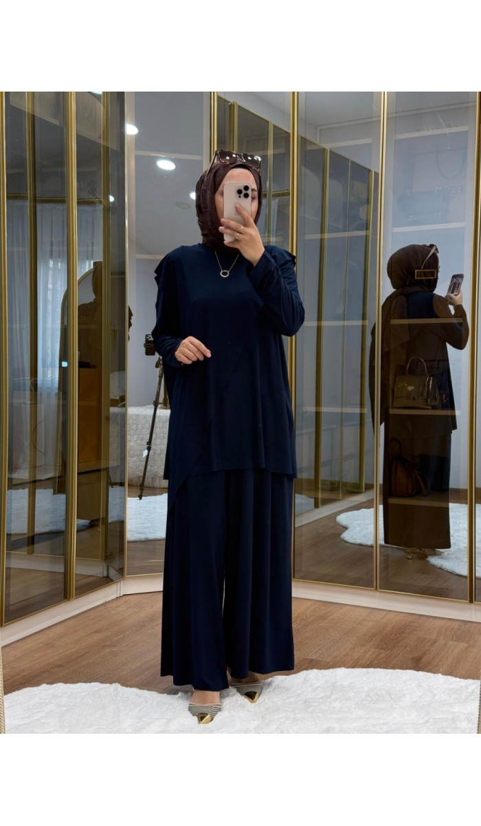 Çapraz Şal Detaylı Tilda Kumaş Takım
