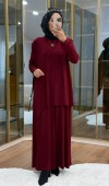 Çapraz Şal Detaylı Tilda Kumaş Takım