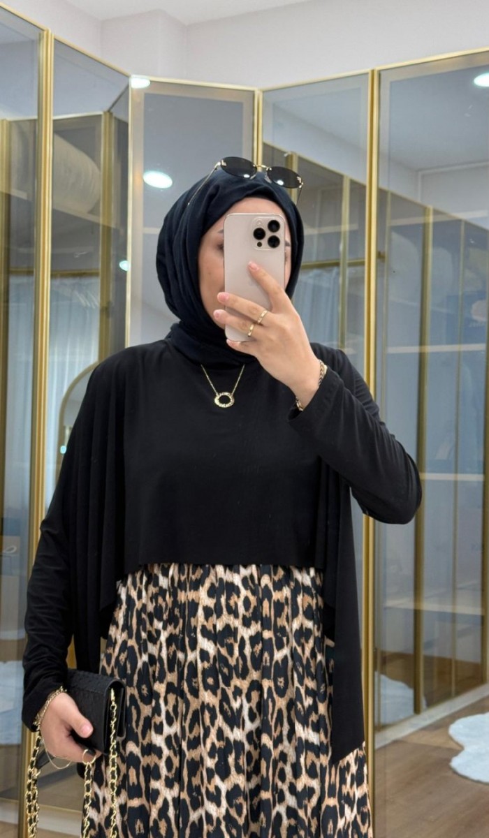 Leopar Desen  Tilda Elbise