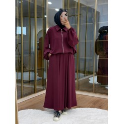 Omuzu Büzgülü Ceket Etek Takım