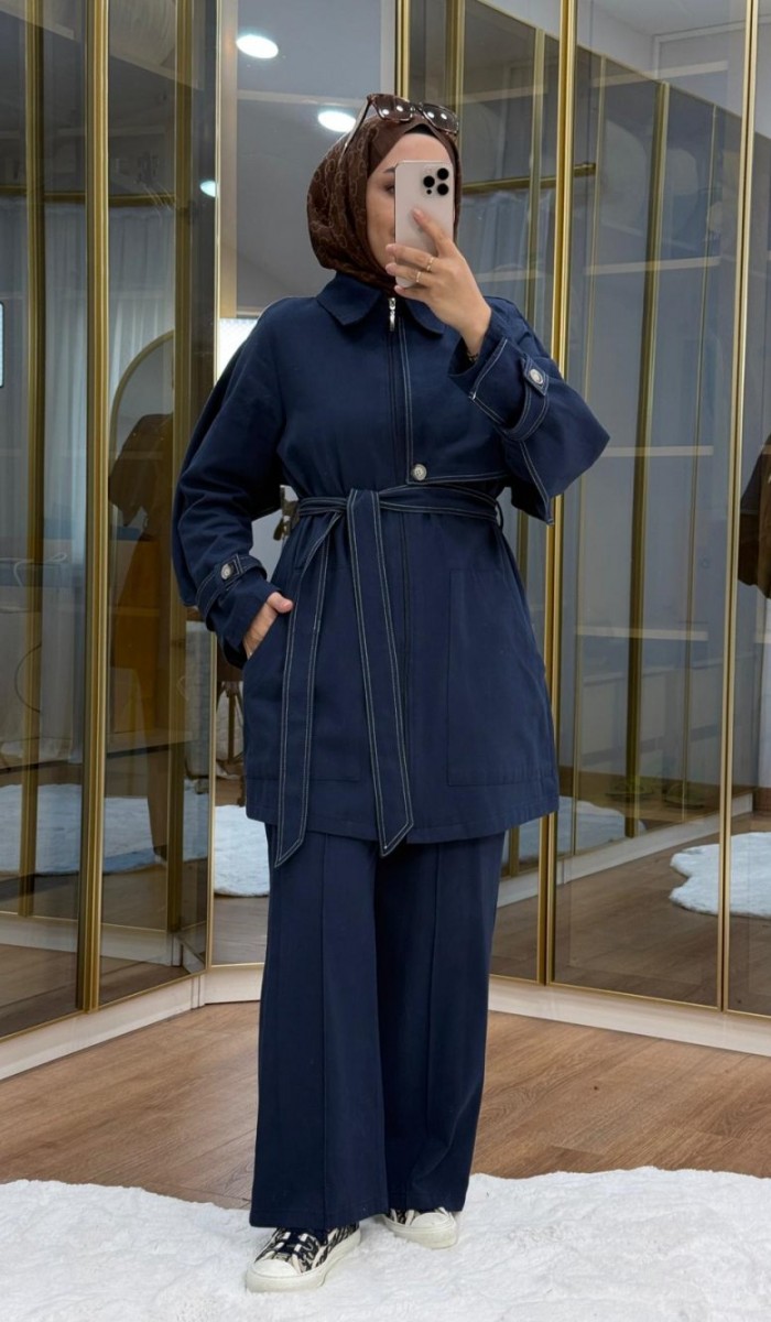 Pelerinli Gabardin Takım