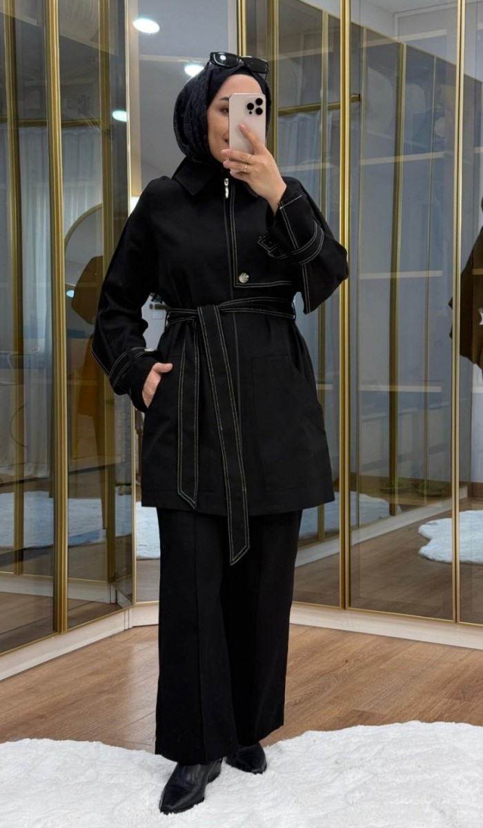 Pelerinli Gabardin Takım