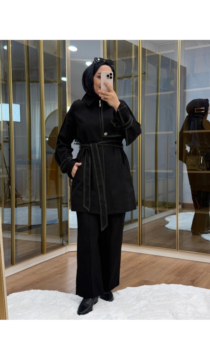 Pelerinli Gabardin Takım