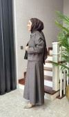 Kontrast Dikişli Kot Etekli Takım