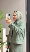 Kontrast Dikişli Kot Etekli Takım
