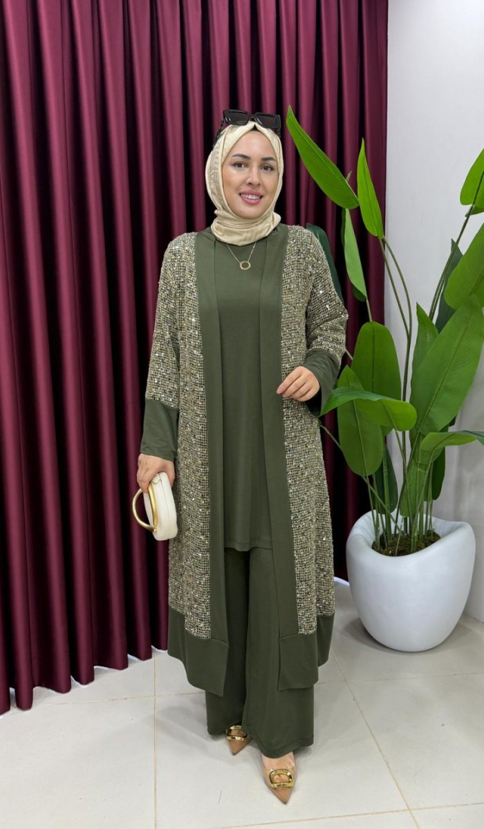 Payetli Hırkalı Takım