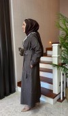 Kontrast Dikişli Kot Elbise