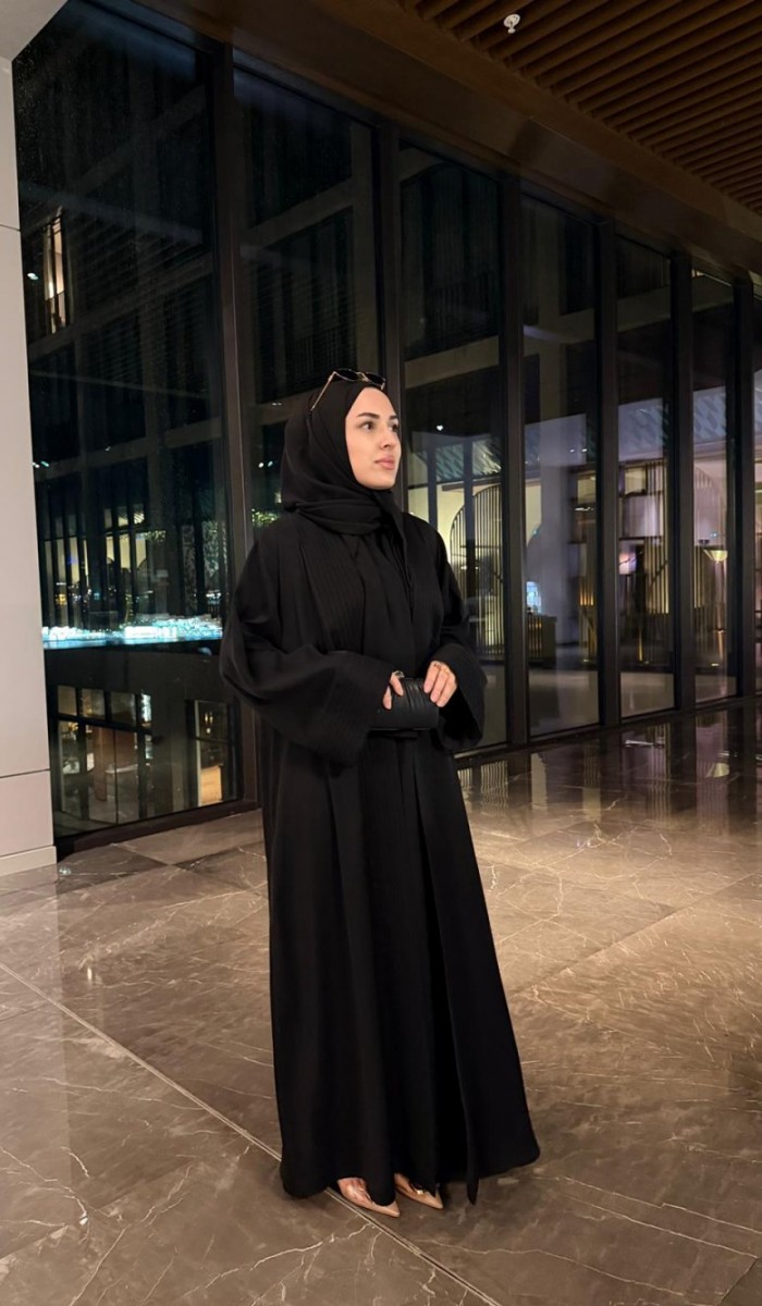 Nervürlü Elbise Abaya Nervürlü Elbise Abaya