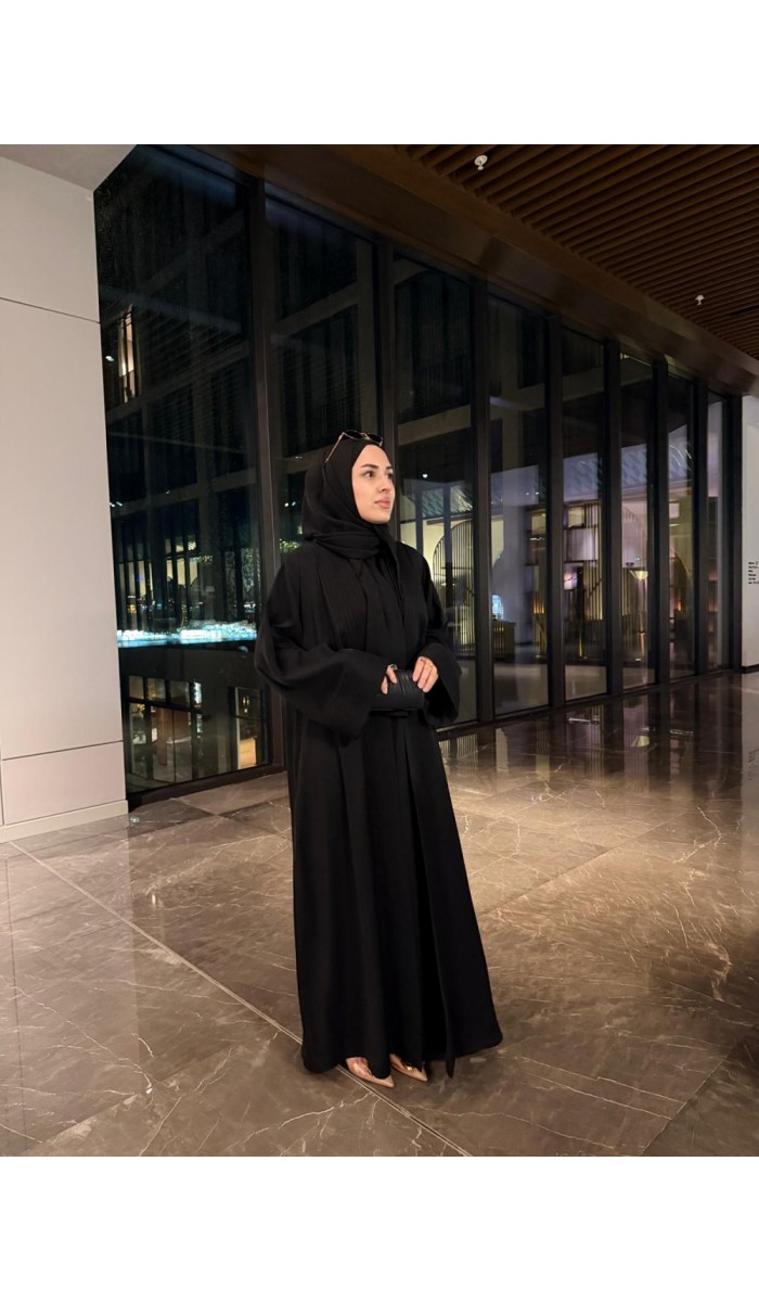 Nervürlü Elbise Abaya