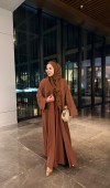 Nervürlü Elbise Abaya