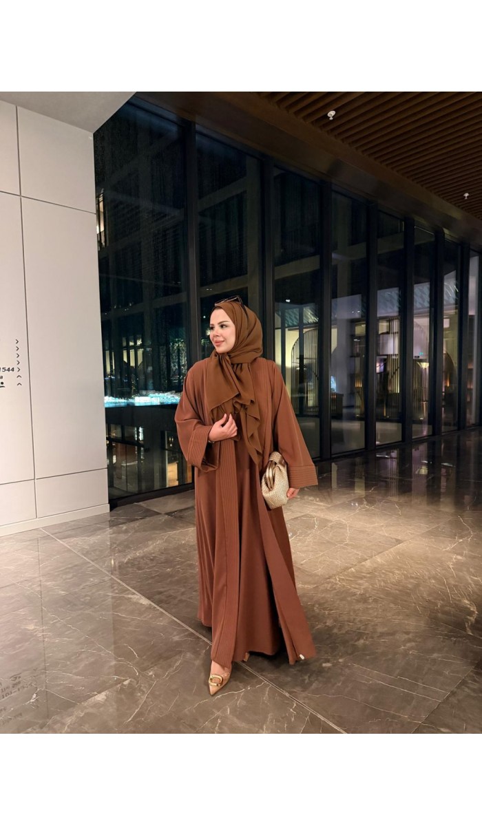 Nervürlü Elbise Abaya
