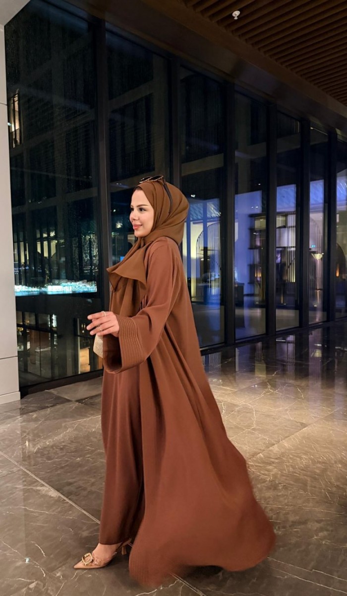Nervürlü Elbise Abaya