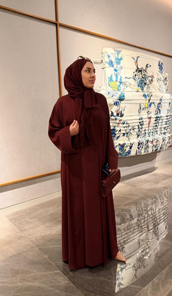 Nervürlü Elbise Abaya Nervürlü Elbise Abaya