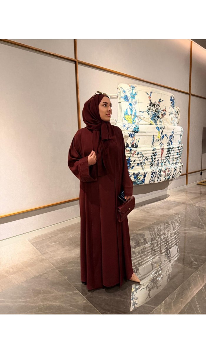 Nervürlü Elbise Abaya