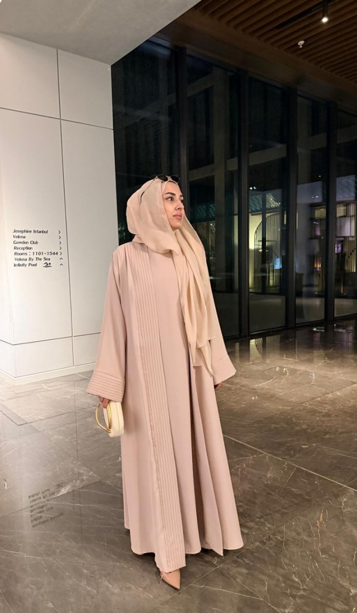 Nervürlü Elbise Abaya Nervürlü Elbise Abaya