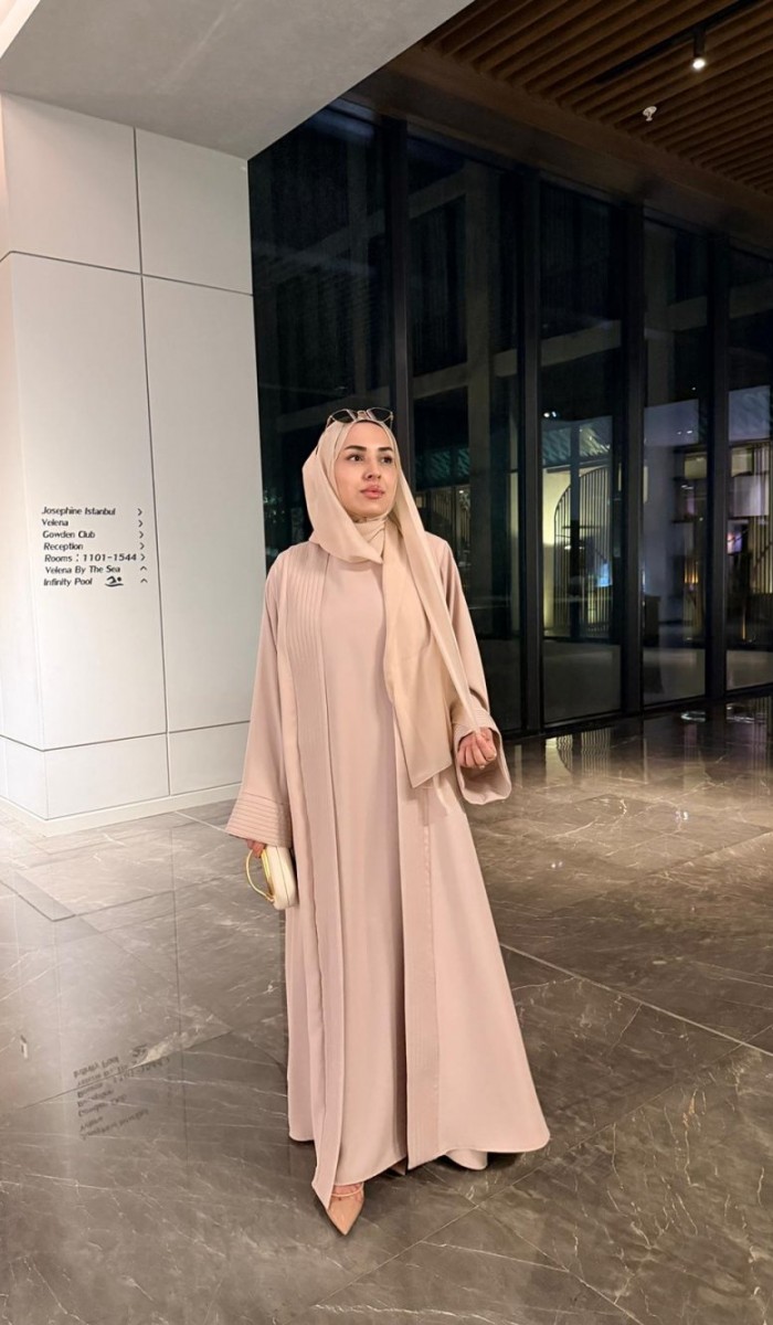 Nervürlü Elbise Abaya