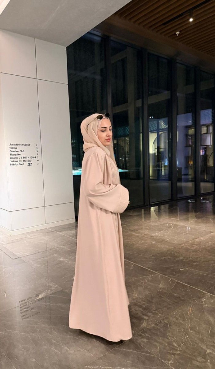 Nervürlü Elbise Abaya