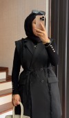 Püskül Detay Yelek Takım