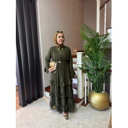 Katlı Şifon Elbise