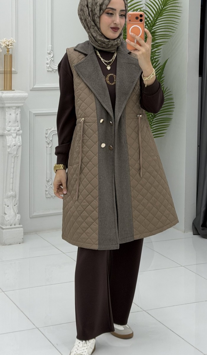 Vira Şişme Yelek Vizon