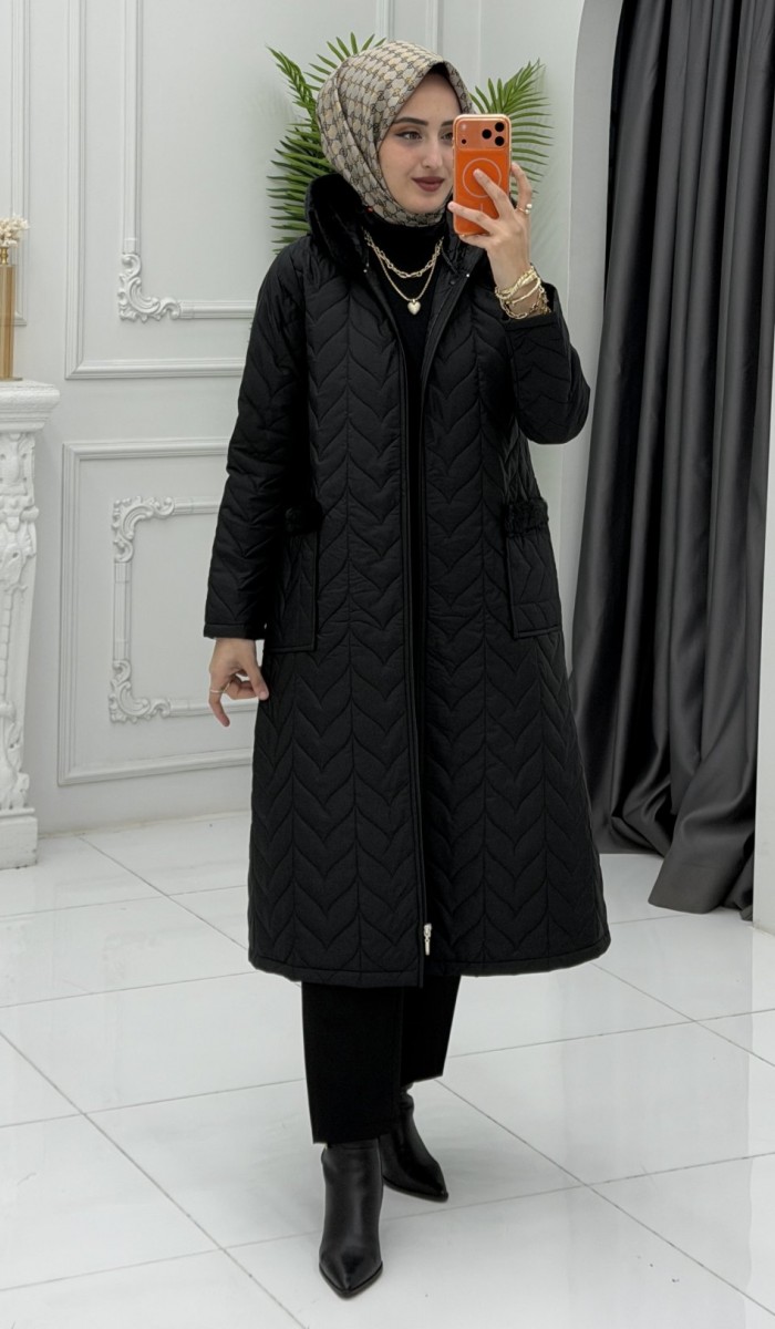 Zehra Şişme Mont Siyah