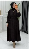 Ekose Elbise Siyah
