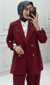 Diana Ceket Takım Bordo