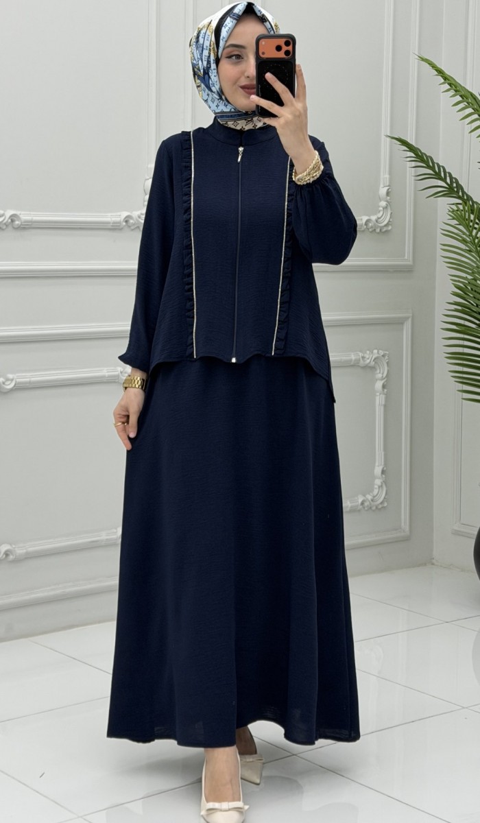 Burçin Etek Takım Lacivert